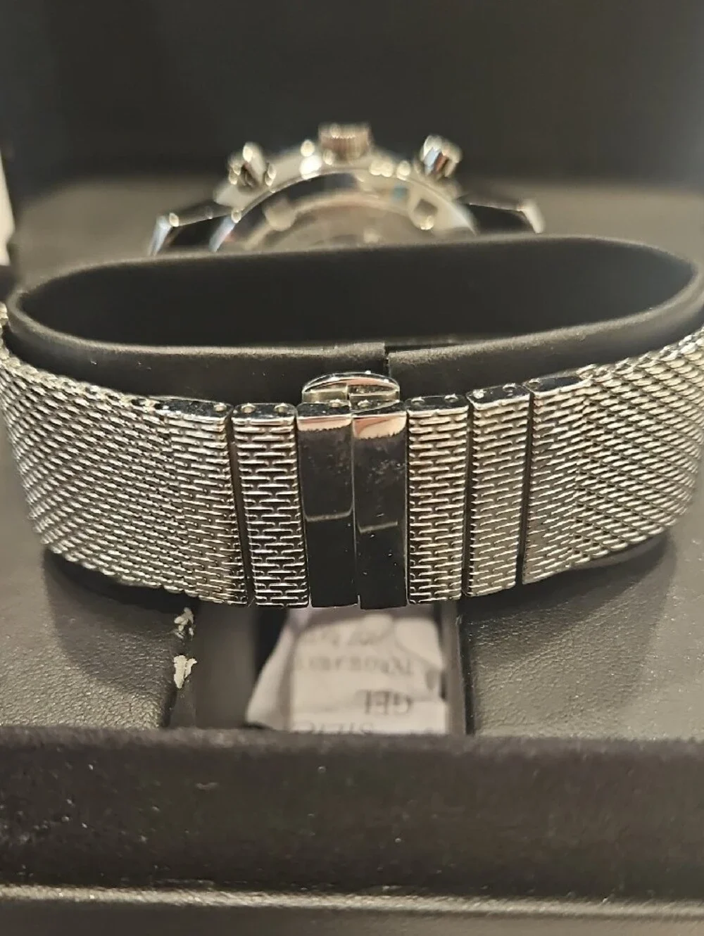Movado Men’s Bold Black Mesh Bracelet Chronograph with Silver Dial